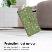 imoshion Étui de téléphone portefeuille Design Samsung Galaxy A20e - Green Flowers