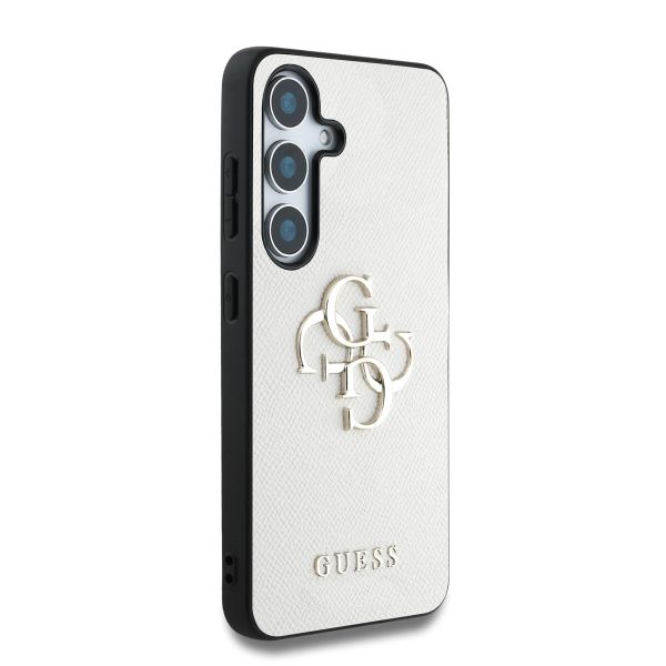 Guess Coque 4G Metal Logo Saffiano Samsung Galaxy S25 - Beige