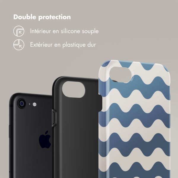 Selencia Coque arrière Vivid Tough iPhone SE (2022 / 2020) / 8 / 7 - Wave Vibes Classic Blue