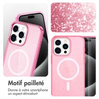 imoshion Coque Pailletée avec MagSafe Apple iPhone 15 Pro Max - Paillettes Rose