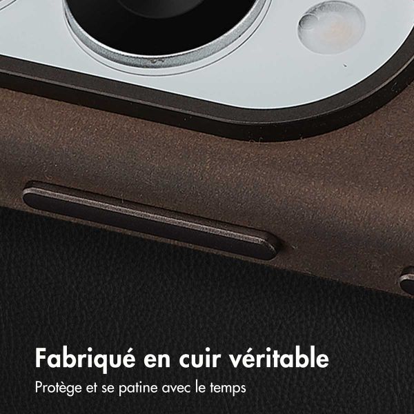 Accezz Coque MagSafe en cuir vintage Samsung Galaxy S25 Edge - Rustic Brown