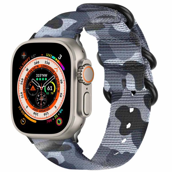 imoshion Bracelet en nylon Apple Watch Series 1-10 / SE / Ultra (2) - 42/44/45/46/49 mm - Gris foncé