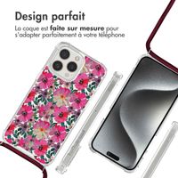 imoshion Coque Design avec cordon Apple iPhone 15 Pro Max - Flower Water