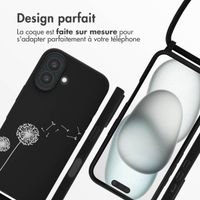 imoshion Coque design en silicone avec cordon Apple iPhone 16 - Dandelion Black