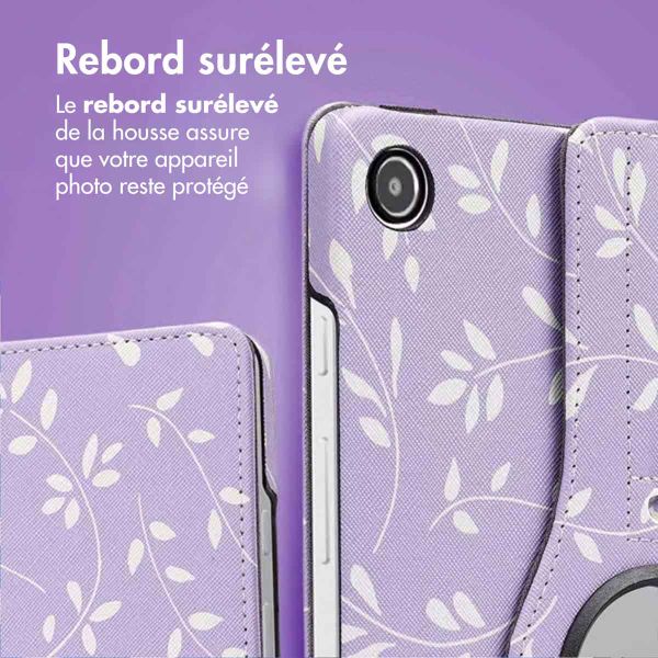 imoshion Coque tablette Design rotatif à 360° Samsung Galaxy Tab A9 Plus - Lavender Flowers