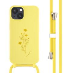 imoshion Coque design en silicone avec cordon Apple iPhone 14 - Flower Yellow