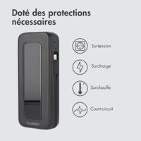 imoshion Batterie externe avec câble rétractable 10 000 mAh - Power Delivery - USB-C + Lightning - Noir