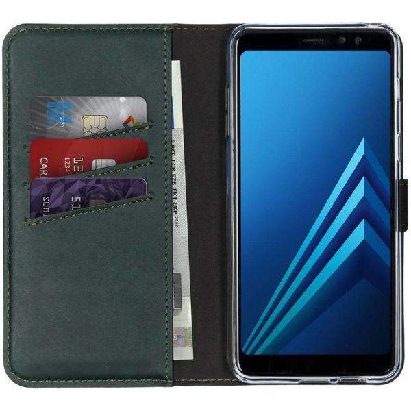 Selencia Etui de telephone portefeuille en cuir veritable pour Samsung Galaxy A8 2018 Vert Ploonk etait coquedetelephone