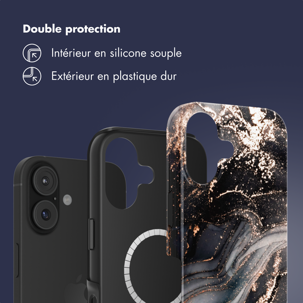 Selencia Coque arrière Vivid avec MagSafe Apple iPhone 17 - Chic Marble Black