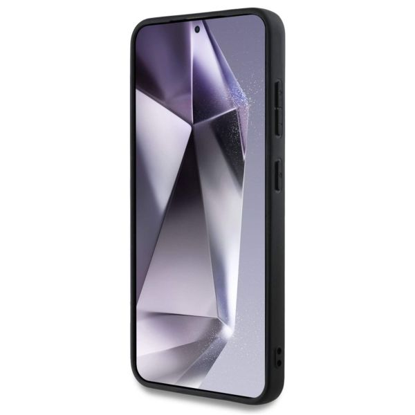 Guess Coque 4G Metal Logo Saffiano Samsung Galaxy S25 - Noir