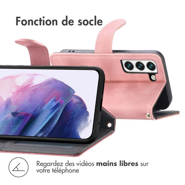 imoshion Etui de téléphone portefeuille avec cordon Samsung Galaxy S22 - Rose