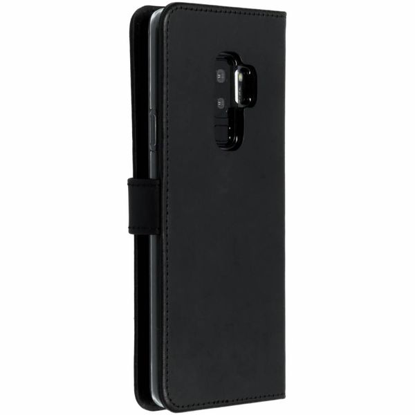 Selencia Étui portefeuille en cuir véritable Samsung Galaxy S9 Plus - Noir