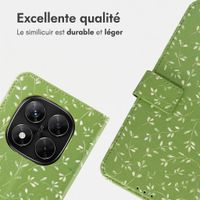 imoshion Étui de télephone portefeuille Design Xiaomi Redmi Note 14 Pro Plus (5G) - Green Flowers