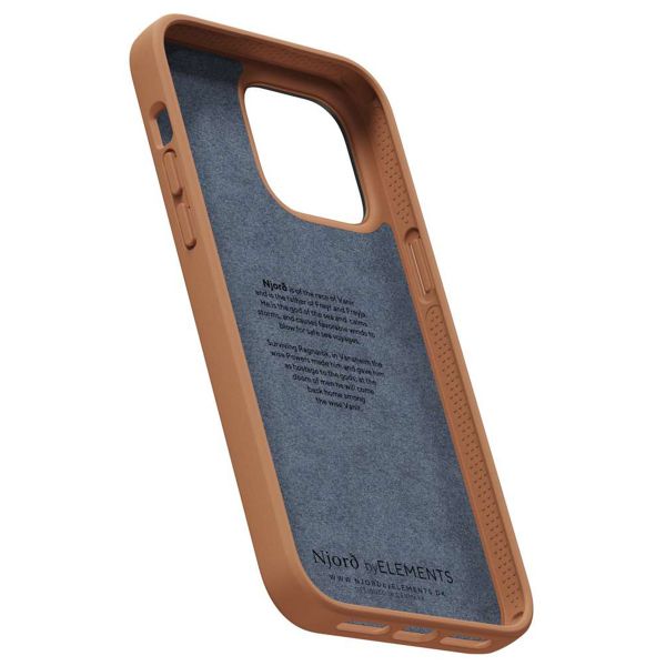 Njorð Collections Coque en cuir véritable iPhone 14 Pro Max - Cognac