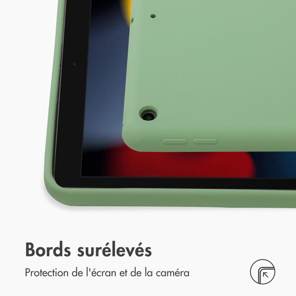 Accezz Coque Liquid Silicone iPad 9 (2021) 10.2 pouces / iPad 8 (2020) 10.2 pouces / iPad 7 (2019) 10.2 pouces - Vert clair