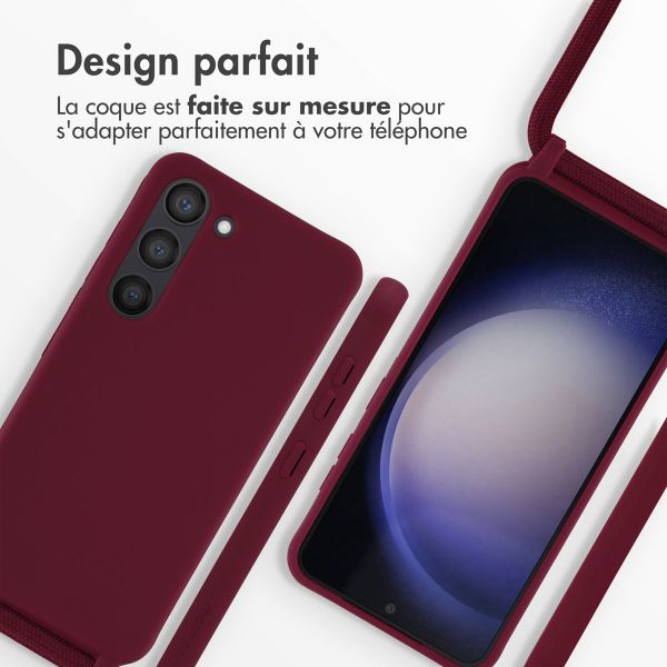 imoshion Coque en silicone avec cordon Samsung Galaxy S23 - Rouge foncé