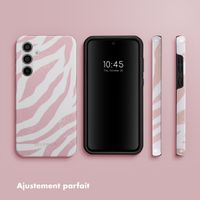 Selencia Coque arrière Vivid Samsung Galaxy A55 - Colorful Zebra Old Pink