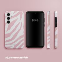 Selencia Coque arrière Vivid Tough Samsung Galaxy A55 - Colorful Zebra Old Pink