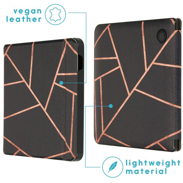 imoshion Design Slim Hard Sleepcover avec support Kobo Libra H2O - Black Graphic