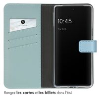 Selencia Étui de téléphone portefeuille en cuir véritable Google Pixel 7 - Air Blue