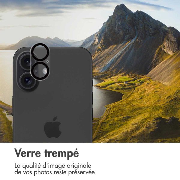 imoshion Protection Caméra en verre trempé 2 Pack pour Apple iPhone 16 / 16 Plus / 17 - Noir