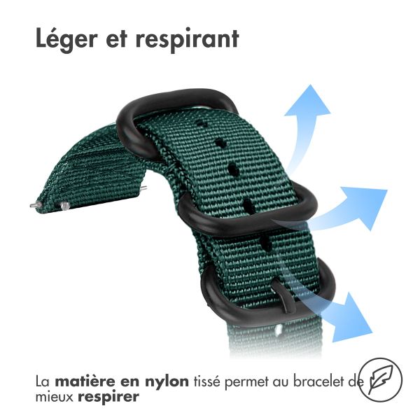 imoshion Bracelet robuste en nylon  - Connexion universelle 22 mm - Vert foncé