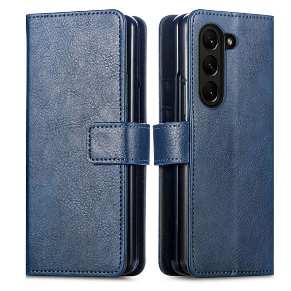 imoshion Étui de téléphone portefeuille Luxe Samsung Galaxy Z Fold 6 - Bleu foncé