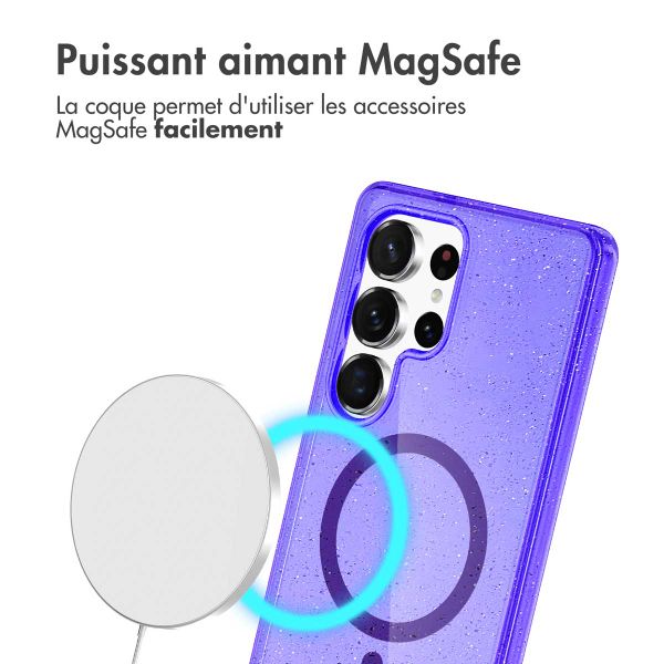 imoshion Coque Pailletée avec MagSafe Samsung Galaxy S24 Ultra - Paillettes Violet