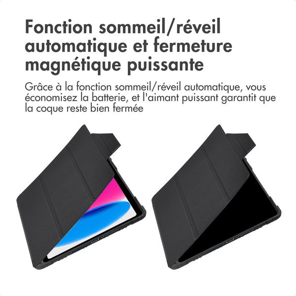 Accezz Coque tablette Rugged Trifold Apple iPad 11 (2025) 11 pouces A16 / iPad 10 (2022) 10.9 pouces - Noir