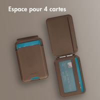 Accezz Portefeuille en cuir magnétique avec support - Compatible avec Apple Find My - Coffee Brown