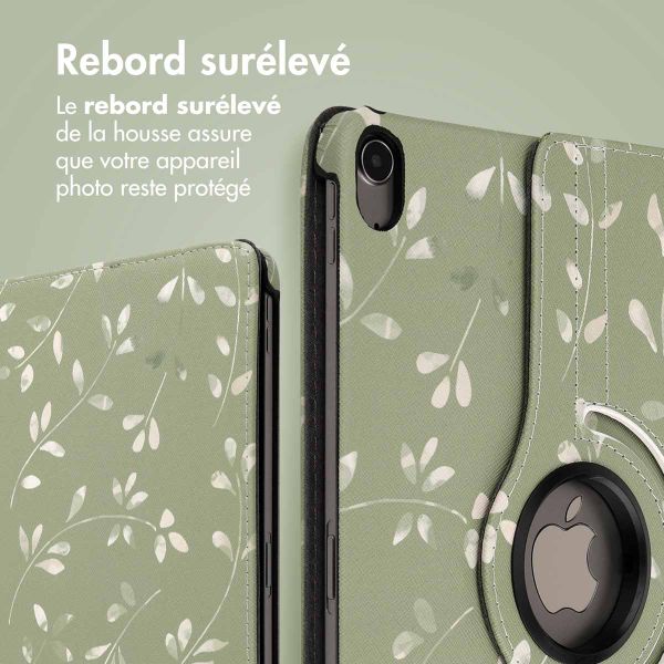 imoshion Coque tablette Design rotatif à 360° Apple iPad Air 5 (2022) / Air 4 (2020) - Green Flowers