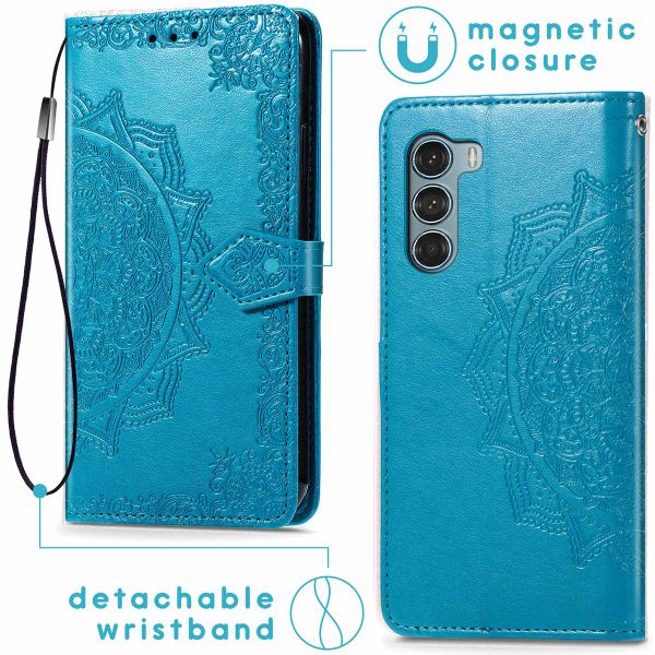 imoshion Etui de téléphone portefeuille Mandala Motorola Moto G200 - Turquoise