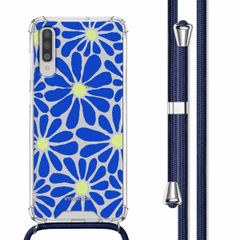 imoshion Coque Design avec cordon Samsung Galaxy A70 - Cobalt Blue Flowers Connect