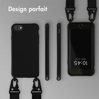 Selencia Coque silicone avec cordon amovible Apple iPhone SE (2022 / 2020) / 8 / 7 - Noir
