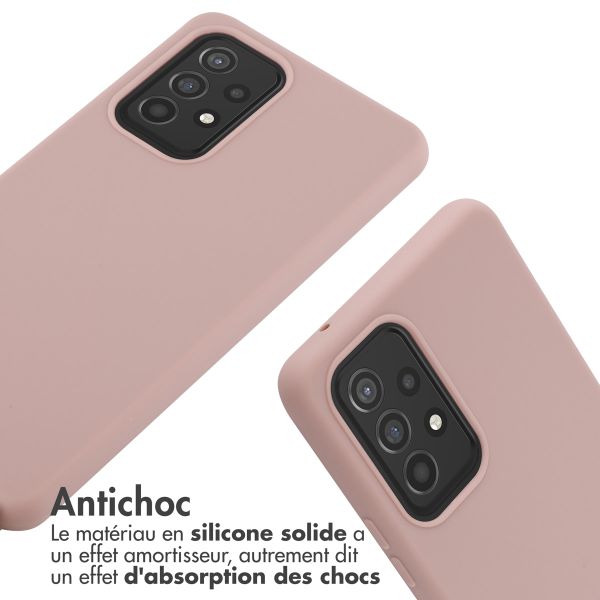 imoshion Coque en silicone avec cordon Samsung Galaxy A53 - Sand Pink