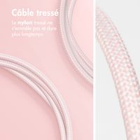 imoshion Câble USB-C vers USB-C - Tressé - 2 mètres - Rose