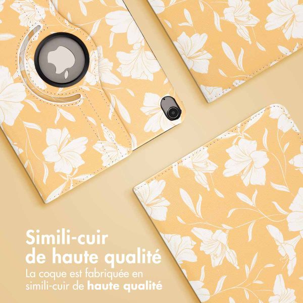 imoshion Coque tablette Design rotatif à 360° Apple iPad Air 5 (2022) / Air 4 (2020) - Yellow Flowers