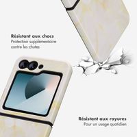 Selencia Coque arrière Vivid Samsung Galaxy Z Flip 6 / Flip 7 FE - Golden Beige Marble