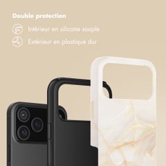 Selencia Coque arrière Vivid Apple iPhone 17 Pro - Golden Beige Marble