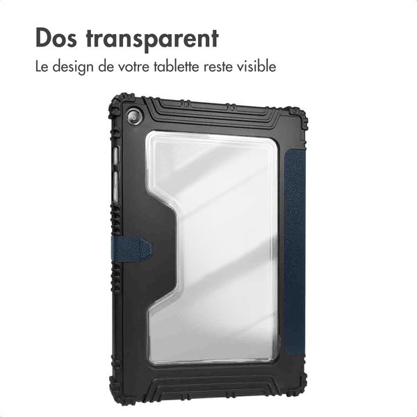 Accezz Coque tablette Rugged Trifold Samsung Galaxy Tab A9 Plus - Bleu foncé