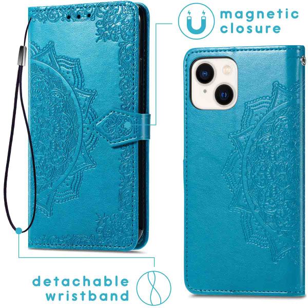 imoshion Etui de téléphone portefeuille Mandala iPhone 14 - Turquoise