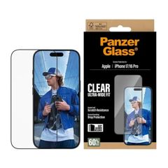 PanzerGlass Protection d'écran Ultra-Wide Fit Anti-bactérienne avec applicateur Apple iPhone 17