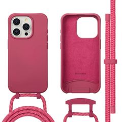 imoshion Coque arrière Color avec cordon amovible et MagSafe Apple iPhone 15 Pro - Raspberry