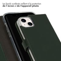 Selencia Étui portefeuille en cuir véritable Apple iPhone 14 Plus - Vert