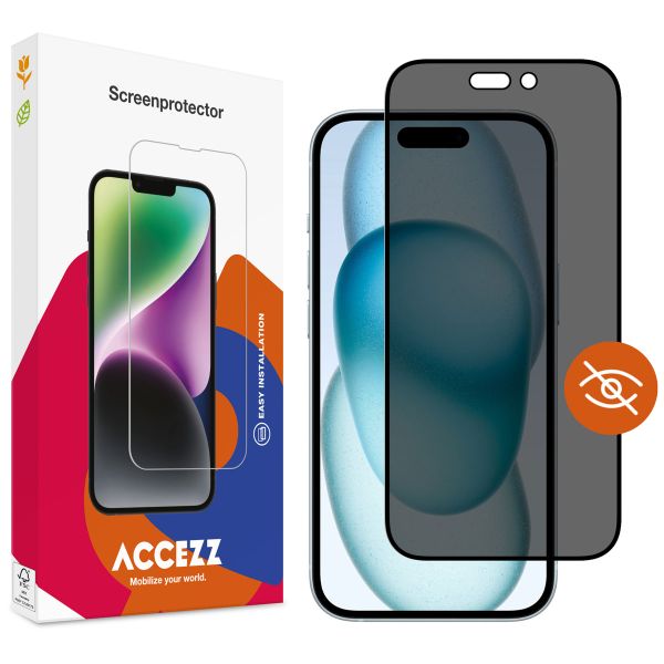 Accezz Protection d'écran en verre trempé Privacy iPhone 14 Pro Max / 15 Plus / 16 Plus