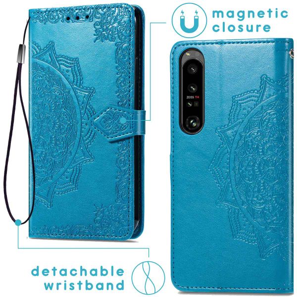 imoshion Etui de téléphone portefeuille Mandala Sony Xperia 1 IV - Turquoise