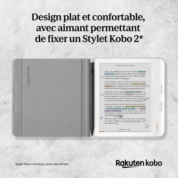 Kobo Étui de liseuse Notebook SleepCover Kobo Libra Colour - Sand Beige