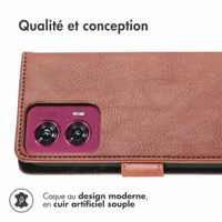 imoshion Étui de téléphone portefeuille Luxe Motorola Edge 50 Fusion - Brun