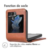 imoshion Étui de téléphone portefeuille Luxe Samsung Galaxy Z Flip 5 - Brun