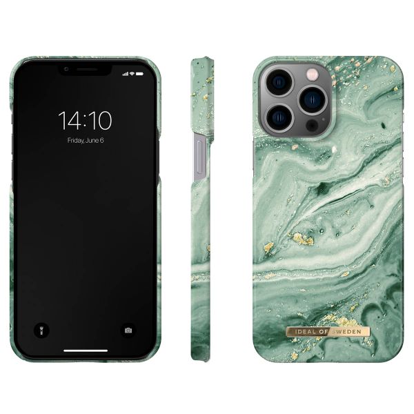 iDeal of Sweden Coque Fashion iPhone 14 Pro Max - Mint Swirl Marble